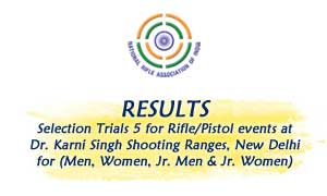 Results Selection Trials 5 for Rifle Pistol Events