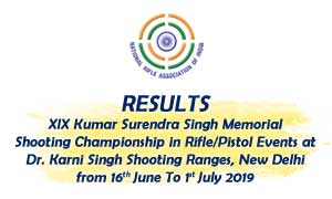 Results XIX Kumar Surendra Singh Memorial Shooting Championship