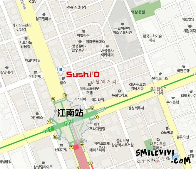 食記∥韓國首爾江南(강남)Sushi'O(스시오)高級地區的平價美食壽司吃到飽 1 MAP